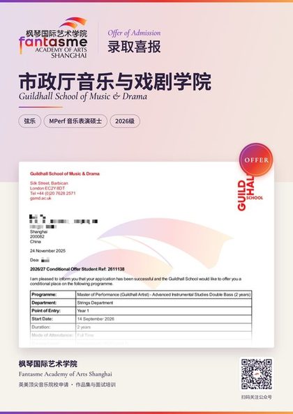 市政厅音乐与戏剧学院 弦乐录取海报