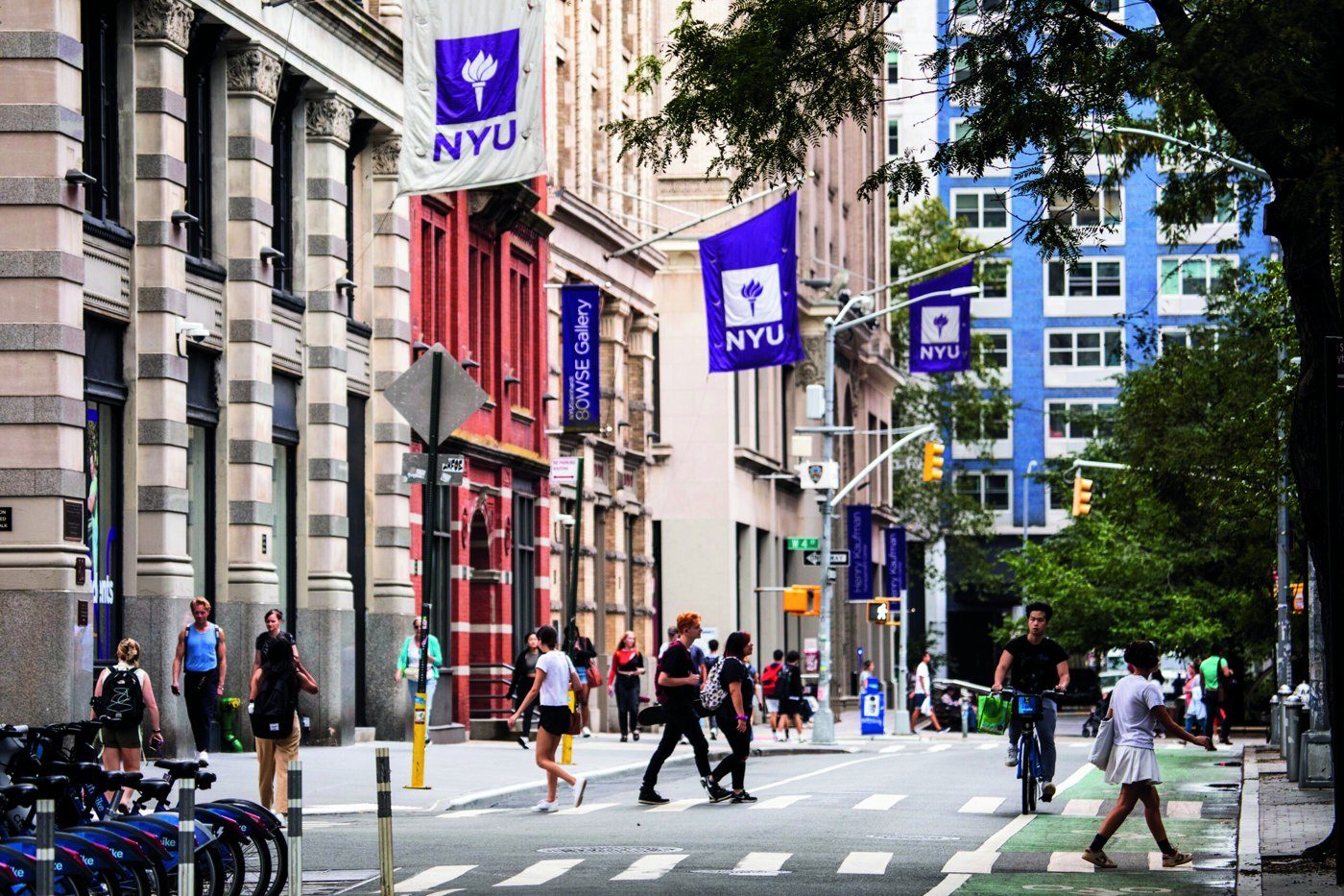 纽约大学校园与华盛顿广场一带街景